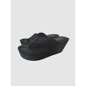 Rocket Dog Diver Black Wedge Platform Flip Flop Thong Sandal Women’s Size 5